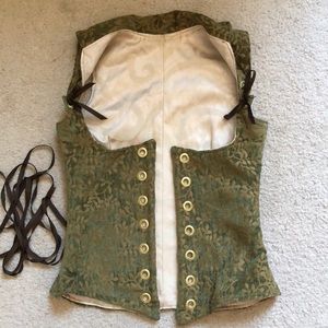 Green corset leaf pattern by Damsel in this dress